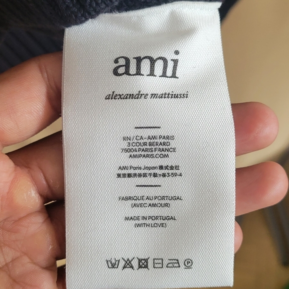 AMI ALEXANDRE MATTIUSSI-Black Ami de Cœur Cardigan - Picture 3 of 8